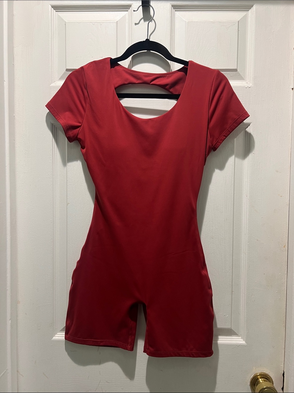 Brand Unknown -Rust Short-Sleeve Romper/Exercise Onesie